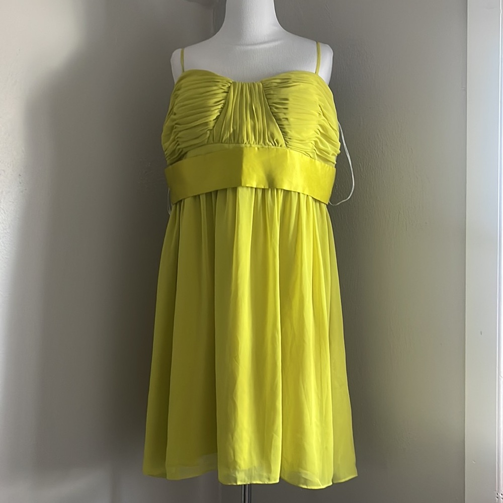 Calvin Klein Yellow Sheer Lined Dress